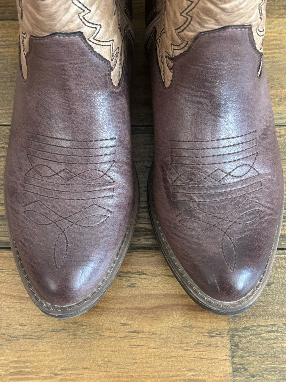 Coconuts by Matisse Two-Tone Western Ankle Boots - Brown & Tan - Picture 9 of 11